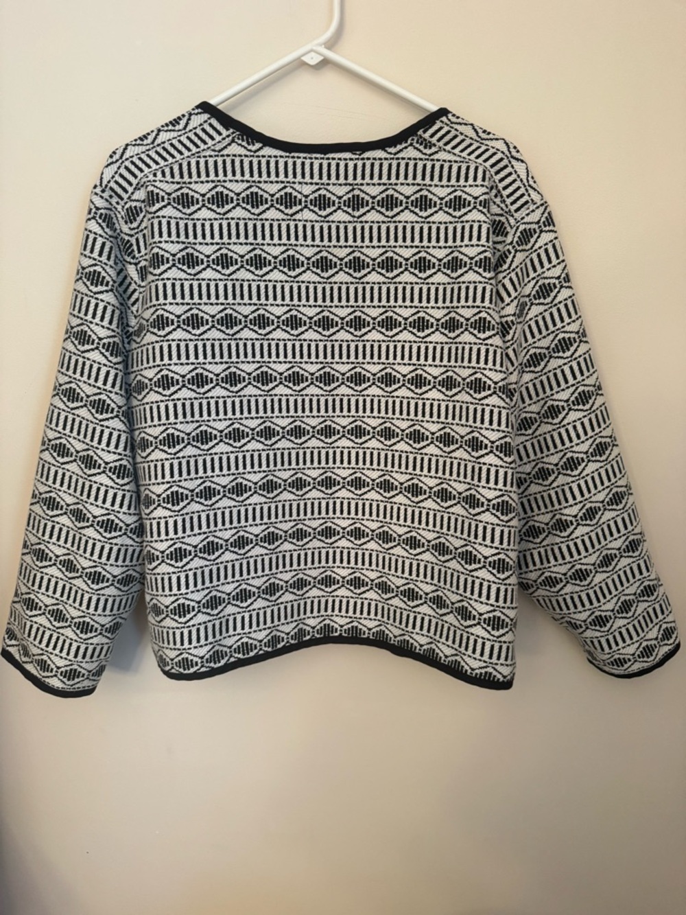 Old Navy Black & White Jacquard Open Front Jacket Women’s Size XXL NWT - Picture 3 of 7